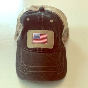 New Custom Designed Faded Gray and Tan Flag Hat
